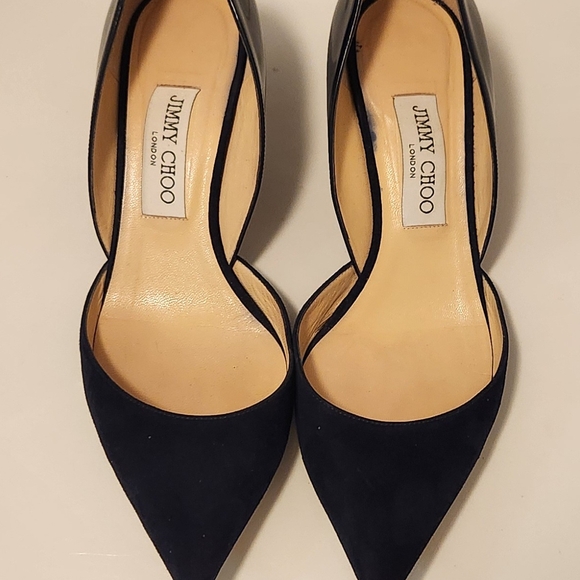 Jimmy Choo Navy Blue  Heels with d'Orsay Elegance - Picture 4 of 7